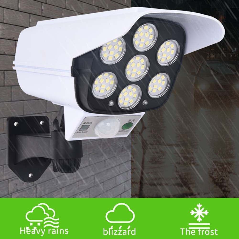 3бр. LED Соларна Лампа тип Камера с дистанционно 180W Мощност 77LED