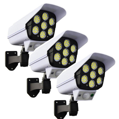 3бр. LED Соларна Лампа тип Камера с дистанционно 180W Мощност 77LED