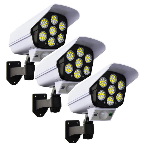 3бр. LED Соларна Лампа тип Камера с дистанционно 180W Мощност 77LED