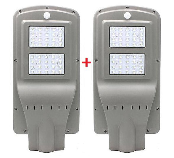 2бр. СОЛАРНА ЛАМПА С ДАТЧИК ЗА ДВИЖЕНИЕ, 20, 40, 60W IP65 + стойка