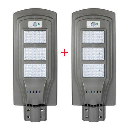 2бр. СОЛАРНА ЛАМПА С ДАТЧИК ЗА ДВИЖЕНИЕ, 20, 40, 60W IP65 + стойка