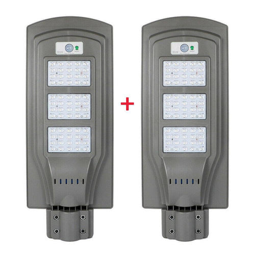 2бр. СОЛАРНА ЛАМПА С ДАТЧИК ЗА ДВИЖЕНИЕ, 20, 40, 60W IP65 + стойка