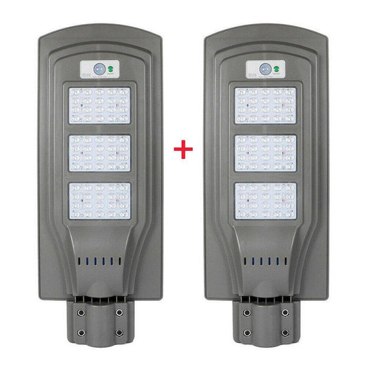 2бр. СОЛАРНА ЛАМПА С ДАТЧИК ЗА ДВИЖЕНИЕ, 20, 40, 60W IP65 + стойка