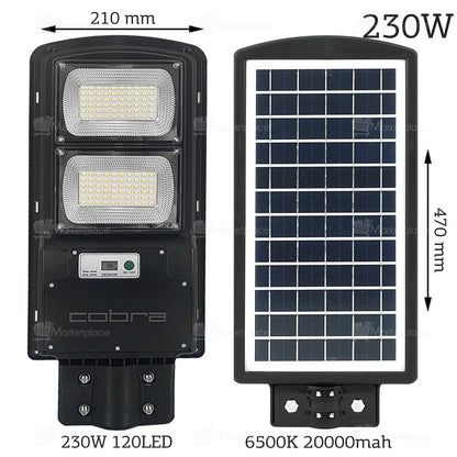 2БР. УЛИЧНА СОЛАРНА ЛАМПА COBRA 250W