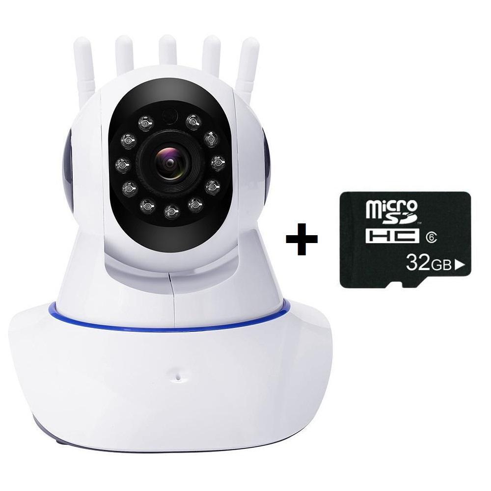 2MP FULL HD, WIFI БЕЗЖИЧНА КАМЕРА С 5 АНТЕНИ, МОТОРИЗИРАНА 355° завъртане + 32GB Карта