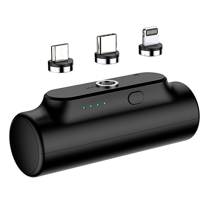 3в1 Магнитен безжичен Power Bank 3000 mAh /черен/