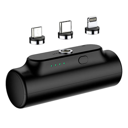 3в1 Магнитен безжичен Power Bank 3000 mAh /черен/
