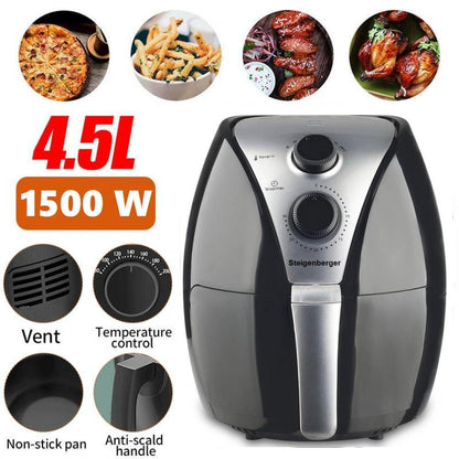 Air Fryer фритюрник без мазнина 4.5L STEIGENBERGER 1500W + РЕЦЕПТИ
