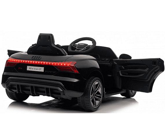 Акумулаторен джип Audi RS E-Tron GT, 4X4, Licensed, С меки гуми и кожена седалка, 12V, Черна