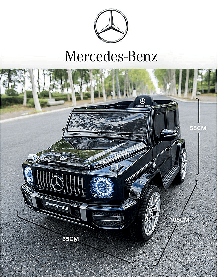 Акумулаторен джип Mercedes Benz G63, С меки гуми и кожена седалка, Черна