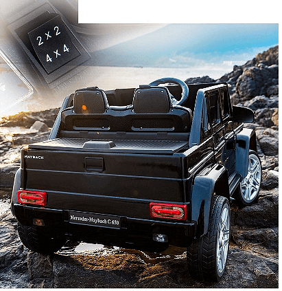 Акумулаторен джип Mercedes Maybach G650, С отварящи се врати, 4x4, 12V, Черен