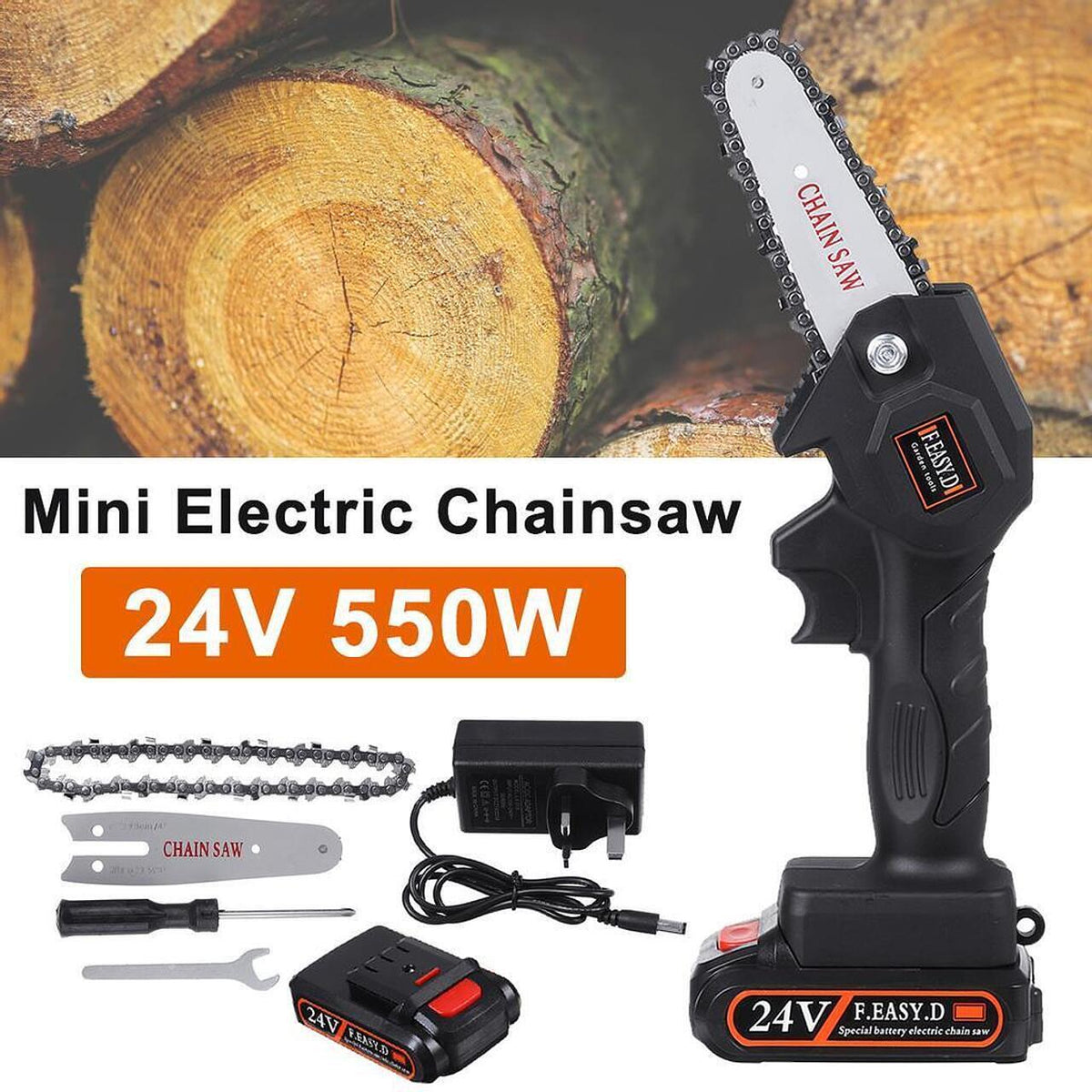 Акумулаторен ръчен трион резачка CHAINSAW 24V