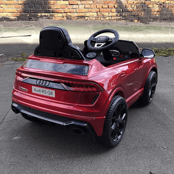 Акумулаторна кола Audi RS Q8, WiFi, Меки гуми и кожена седалка, MP3 12V, Размер: 101x62x51см, Черна