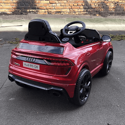 Акумулаторна кола Audi RS Q8, WiFi, Меки гуми и кожена седалка, MP3 12V, Размер: 101x62x51см, Черна