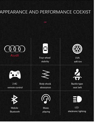 Акумулаторна кола Audi RS Q8, WiFi, Меки гуми и кожена седалка, MP3 12V, Размер: 101x62x51см, Черна