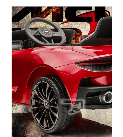 Акумулаторна кола Mclaren GT, С меки гуми и кожена седалка, 12V, С дистанционно, Черна