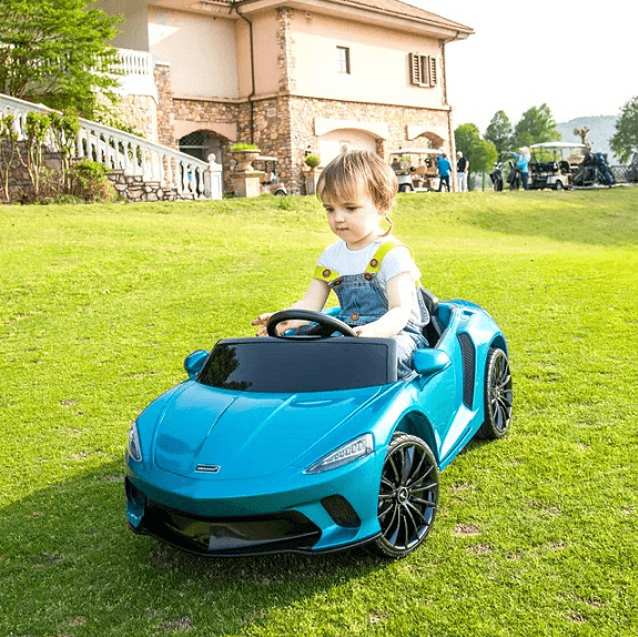 Акумулаторна кола Mclaren GT, С меки гуми и кожена седалка, 12V, С дистанционно, Черна
