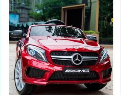 Акумулаторна кола Mercedes Benz C63 AMG, С меки гуми, Отварящи се врати и кожена седалка, 12V