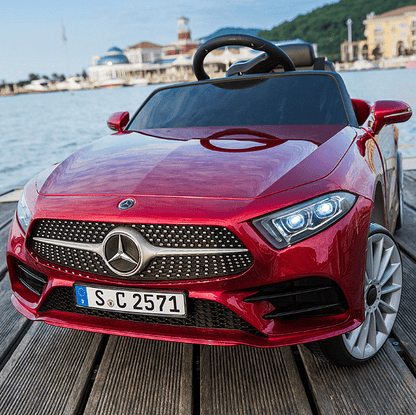 Акумулаторна кола Mercedes Benz CLS350, С кожена седалка, 12V, Черна