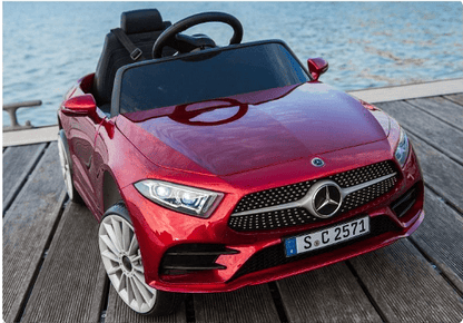Акумулаторна кола Mercedes Benz CLS350, С кожена седалка, 12V, Черна