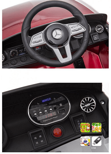 Акумулаторна кола Mercedes Benz CLS350, С кожена седалка, 12V, Черна