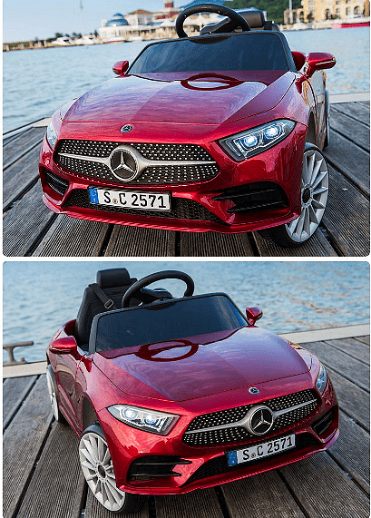 Акумулаторна кола Mercedes Benz CLS350, С кожена седалка, 12V, Черна