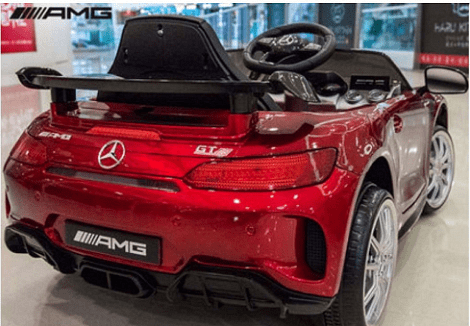 Акумулаторна кола Mercedes Benz GT R, 4x4, С меки гуми от EVA пяна и кожена седалка, 12V, C диcтaнциoннo