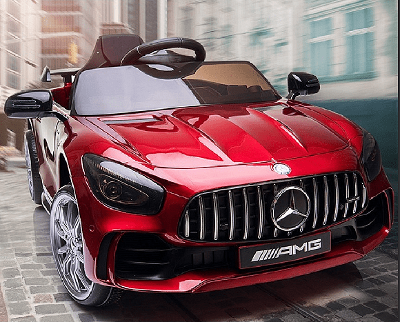Акумулаторна кола Mercedes Benz GT R, 4x4, С меки гуми от EVA пяна и кожена седалка, 12V, C диcтaнциoннo