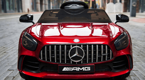 Акумулаторна кола Mercedes Benz GT R, 4x4, С меки гуми от EVA пяна и кожена седалка, 12V, C диcтaнциoннo