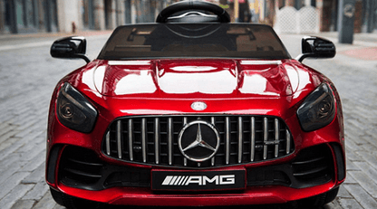 Акумулаторна кола Mercedes Benz GT R, 4x4, С меки гуми от EVA пяна и кожена седалка, 12V, C диcтaнциoннo