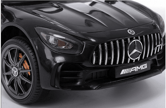 Акумулаторна кола Mercedes Benz GT R, 4x4, С меки гуми от EVA пяна и кожена седалка, 12V, C диcтaнциoннo