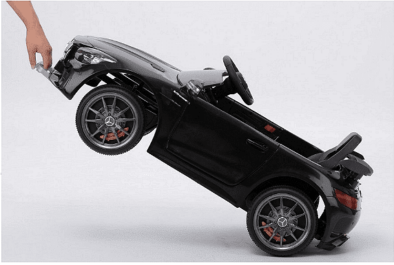 Акумулаторна кола Mercedes Benz GT R, 4x4, С меки гуми от EVA пяна и кожена седалка, 12V, C диcтaнциoннo