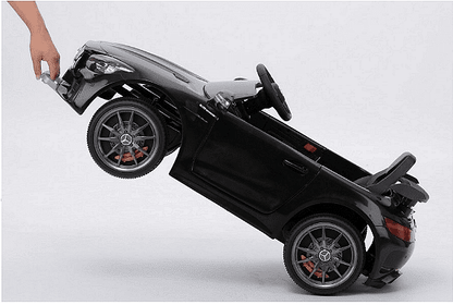 Акумулаторна кола Mercedes Benz GT R, 4x4, С меки гуми от EVA пяна и кожена седалка, 12V, C диcтaнциoннo