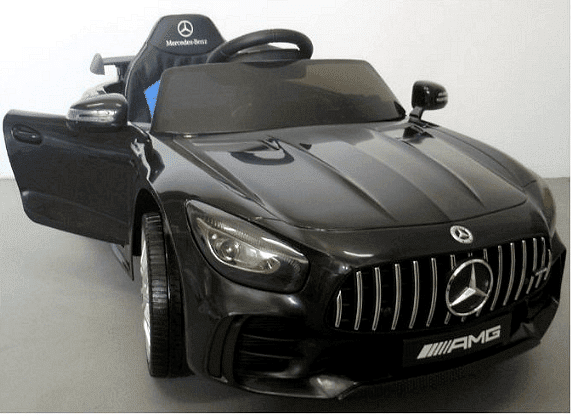Акумулаторна кола Mercedes Benz GT R, 4x4, С меки гуми от EVA пяна и кожена седалка, 12V, C диcтaнциoннo