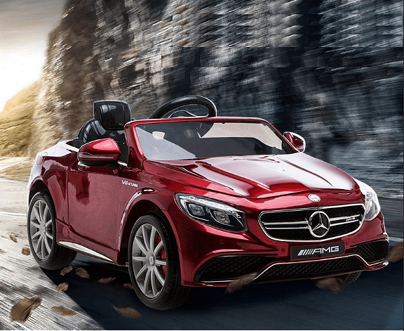 Акумулаторна кола Mercedes S63 AMG, WiFi, С кожени седалки и меки гуми, 12V