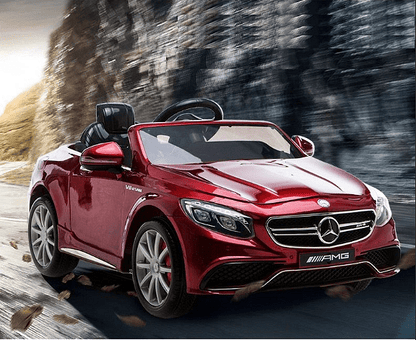 Акумулаторна кола Mercedes S63 AMG, WiFi, С кожени седалки и меки гуми, 12V