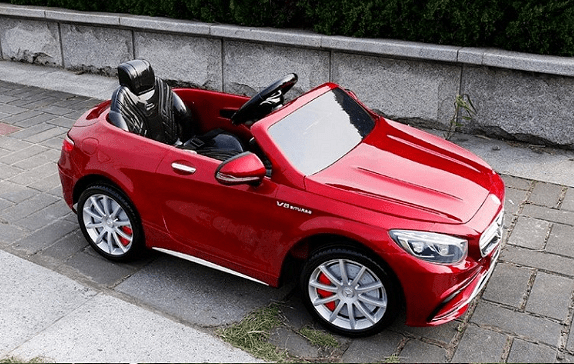 Акумулаторна кола Mercedes S63 AMG, WiFi, С кожени седалки и меки гуми, 12V