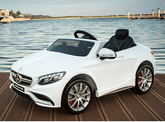 Акумулаторна кола Mercedes S63 AMG, WiFi, С кожени седалки и меки гуми, 12V