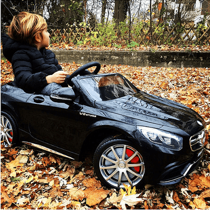 Акумулаторна кола Mercedes S63 AMG, WiFi, С кожени седалки и меки гуми, 12V