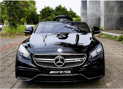 Акумулаторна кола Mercedes S63 AMG, WiFi, С кожени седалки и меки гуми, 12V