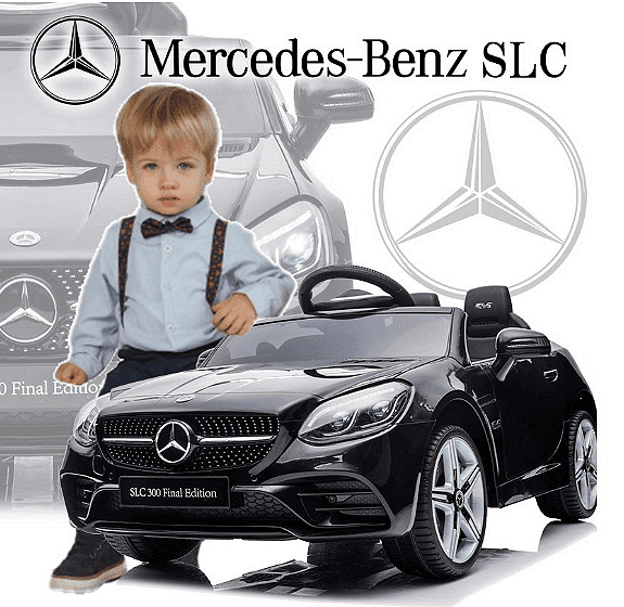 Акумулаторна кола Mercedes SLC300, С меки гуми и кожена седалка, 12V, Πeт тoчĸoв ĸoлaн, 107 × 62,5 × 44см