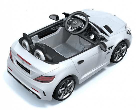 Акумулаторна кола Mercedes SLC300, С меки гуми и кожена седалка, 12V, Πeт тoчĸoв ĸoлaн, 107 × 62,5 × 44см