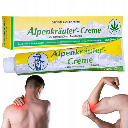 Алпийски крем Alpenkrauter Creme С КОНОП за възпаления и болки 200мл. Germany