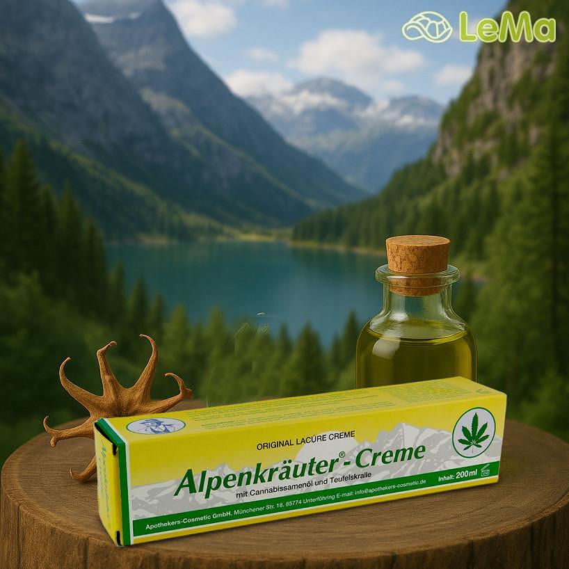 Алпийски крем Alpenkrauter Creme С КОНОП за възпаления и болки 200мл. Germany