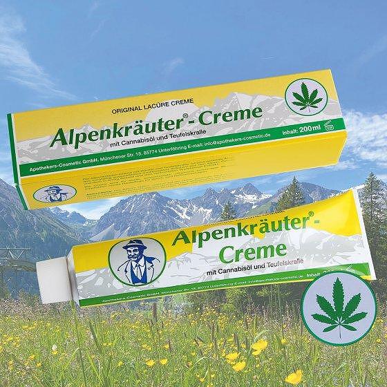 Алпийски крем Alpenkrauter Creme С КОНОП за възпаления и болки 200мл. Germany