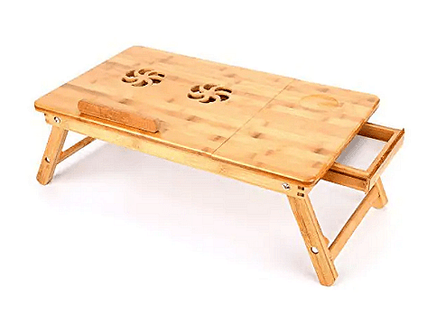 Бамбукова масичка за лаптоп с охладител Bamboo Table