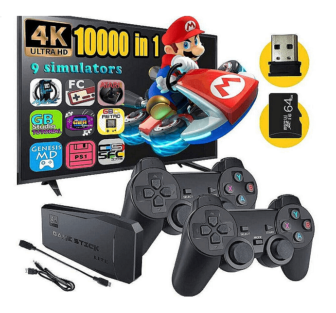 Безжична ретро ТВ конзола, M8, 4K, HDMI изход, Компактна, 64G, 2 джойстика