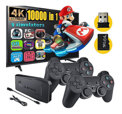 Безжична ретро ТВ конзола, M8, 4K, HDMI изход, Компактна, 64G, 2 джойстика