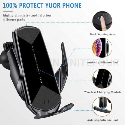 Безжично зарядно за кола QI Wireless Q2 Fast Charge 15W