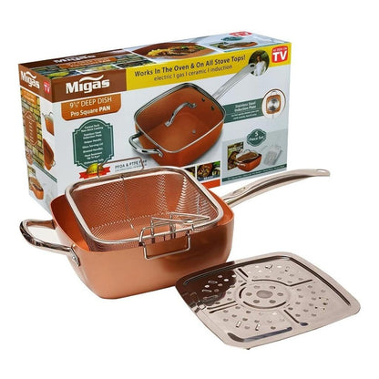 Copper Chef Pan - дълбок тиган с незалепващо покритие 6 в 1